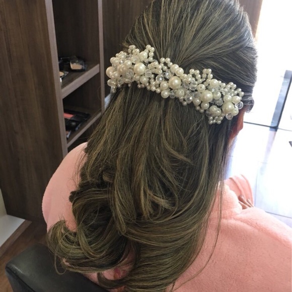 Pearl head piece wedding bridal hair pearls - Picture 8 of 12